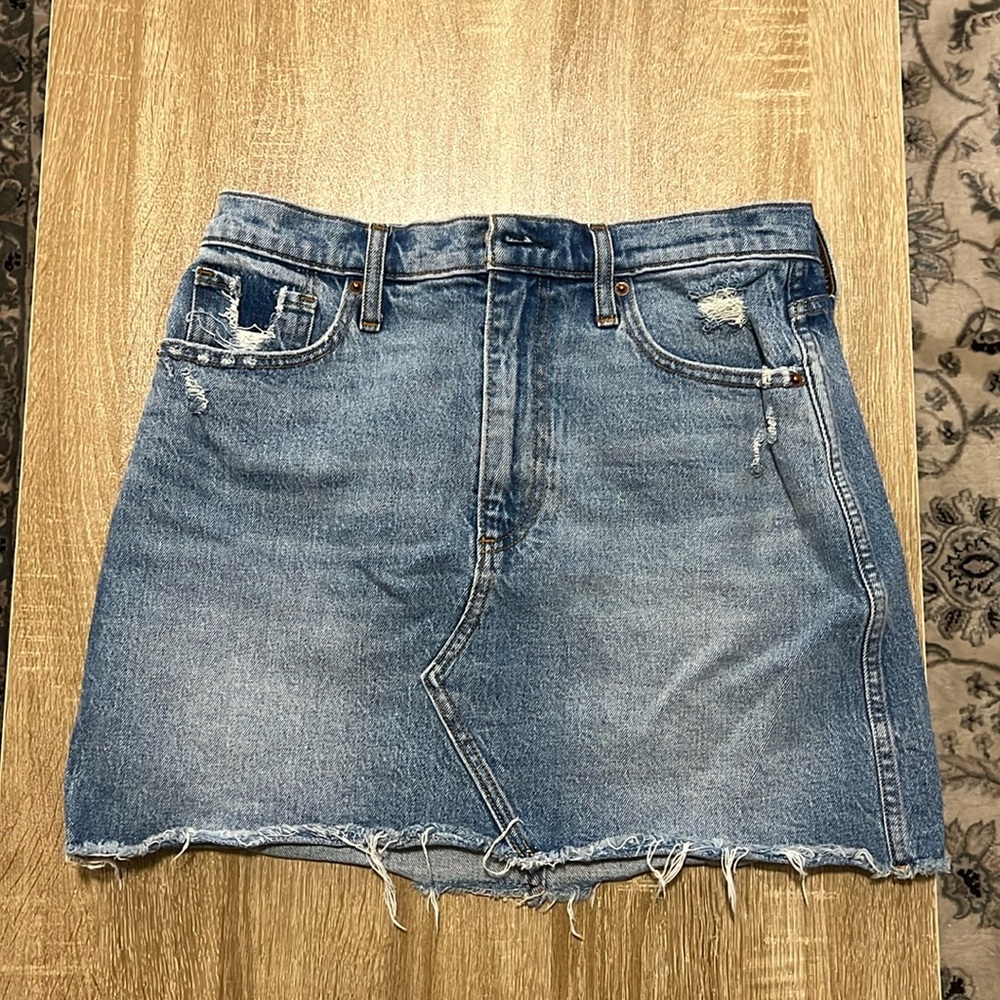 A&F High Rise Denim Skirt